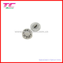 Economic Engraved Logo Flat Round Metal Shank Button